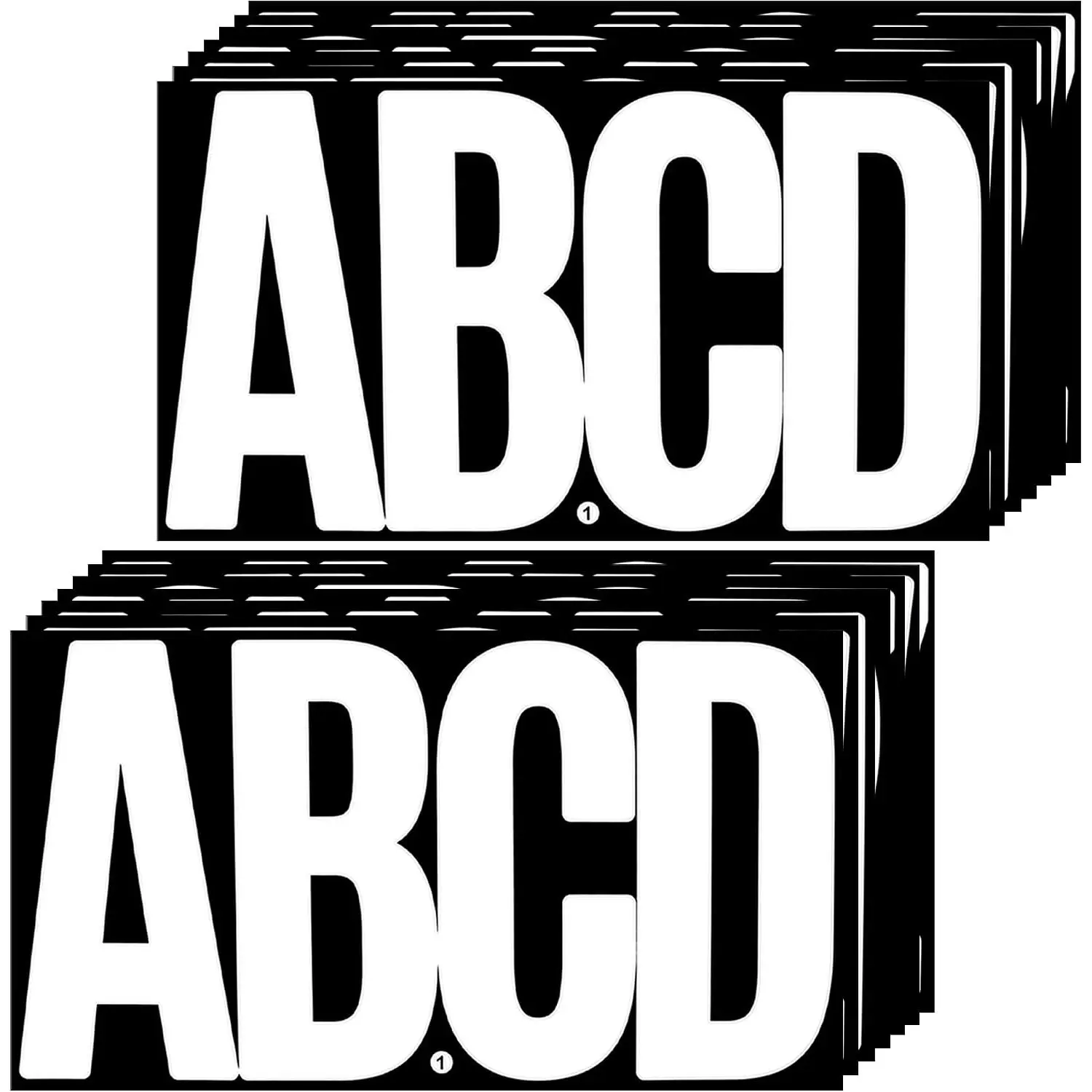 Large Font Self-Adhesive Vinyl Sticker Set - 72 6-in White Alphabet Stickers, 14 Sheets, UV Resistant for Labeling, Mailbox & Classroom Decor