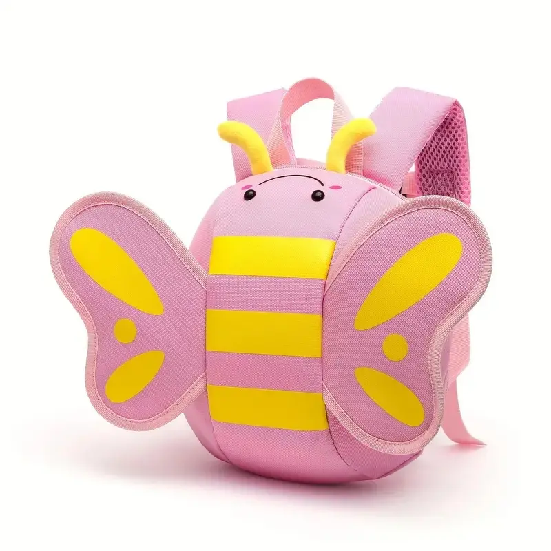 Kids' Insect-Themed 3D Butterfly-Bee Mini Backpack, Breathable Mesh, Ultra-Lightweight Compact Carry-All, Cute Look Daypack for Casual Outings & Short-Distance Trips