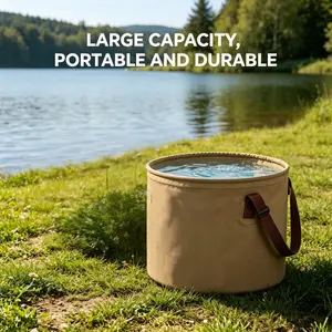 Portable Foldable PVC Water Bucket, 13L/4.5 Gallon Outdoor Camping Storage Tank, Lightweight Leak-Proof Multi-Use Water Container
