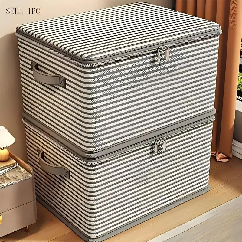 Large Fabric Storage Box with Handle, Multi-Purpose Clothes Organizer, Foldable Basket for Bathroom, Living Room, Bedroom, Stackable Organizer, Collapsible Storage Organizer, Collapsible Storage Bins, Collapsible Storage Boxes