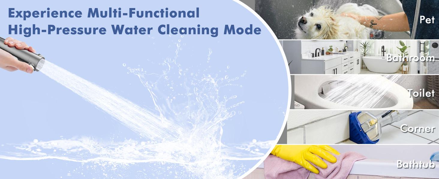 Multifunctional Handheld Booster Shower, Shower Head With Filter, Cold Mist Shower, Shower Head With One-Touch Water Shutoff Switch And Water Gun Cleaning Mode.Bathroom Accessories, Household Products