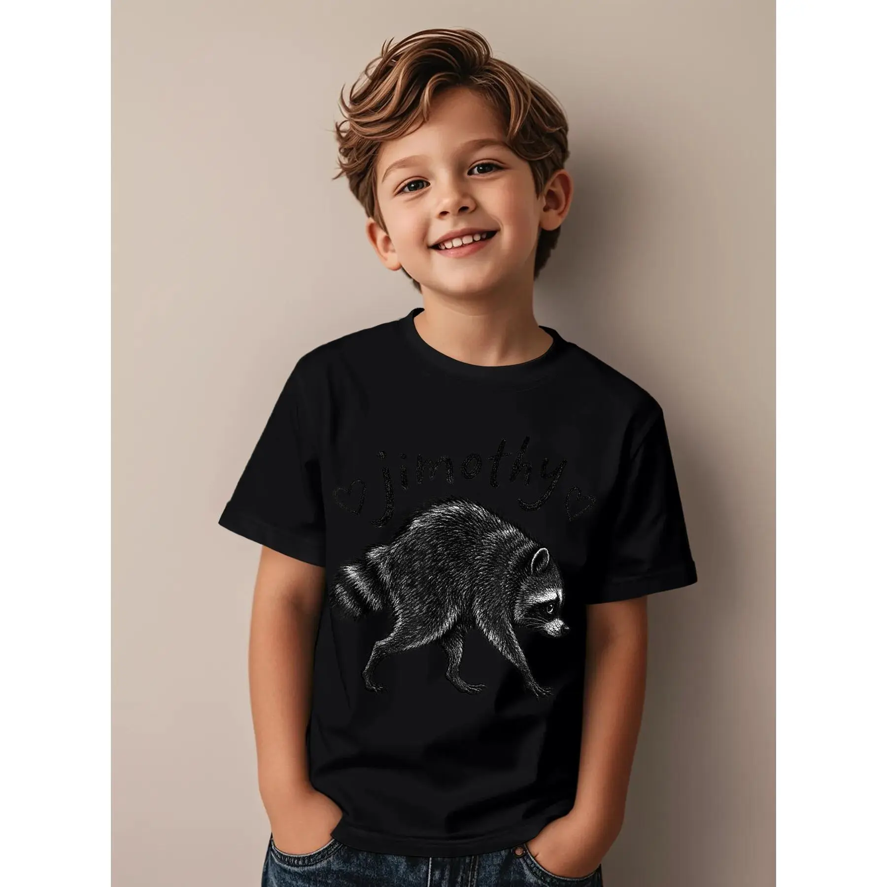 Retro Jimothy Short Spined Raccoon Funny Awesome Graphic Kid T-Shirt Fashion Kid T Shirts Trendy Cool Tees Tops for Kid