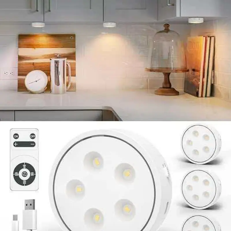 Wireless Remote Control LED Under Cabinet Lights 5 Pack Colorful Dimmable LED Strip Lights for Kitchen Cabinets Wardrobe Corridor Decorative Led Ambient Lighting Festival Atmosphere Night Light Home Decor Lighting