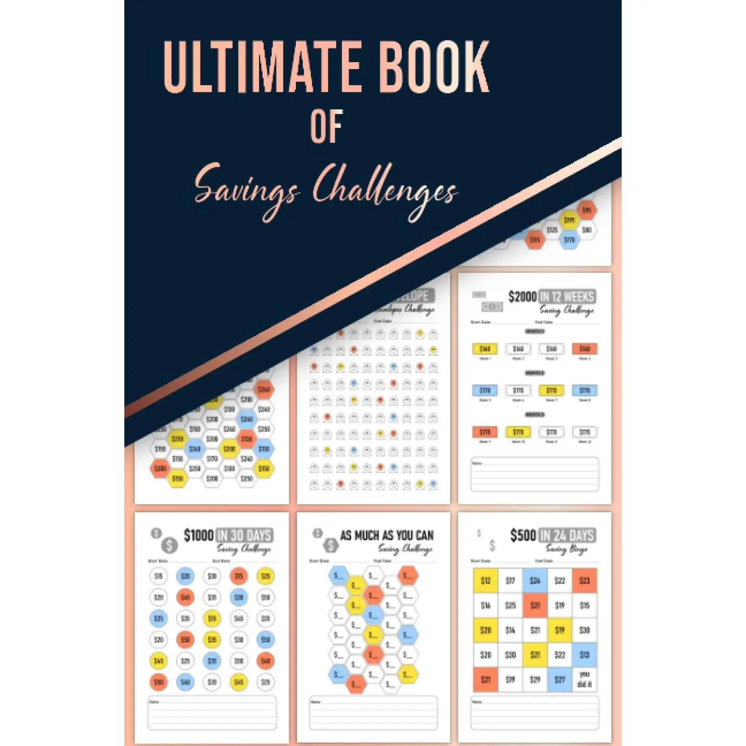 Book of Savings Challenges:  Saving  Journal with 6 Different Savings Challenges, Daily/Weekly Saving Planner - Paperback