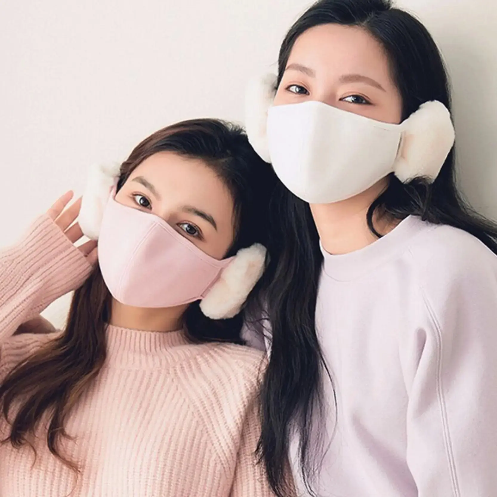 Women’s Winter New Integrated Cloud Earmuff Face Mask, Thickened 3D Windproof Thermal Full Face Cover, Cute Cold-Resistant Outdoor Accessory For Daily Commute, Cycling & Street Outfits