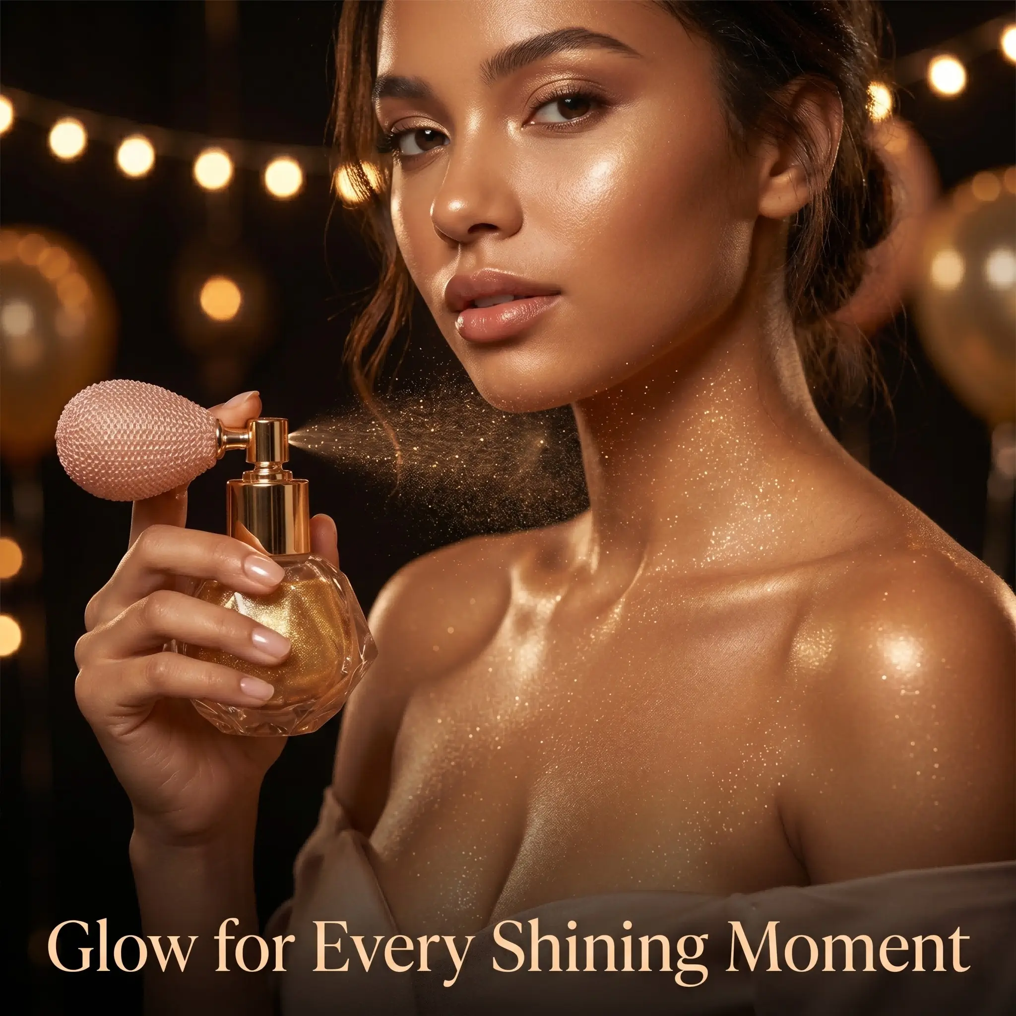 Three Color Highlighter Set, Body Shimmer Spray, Multi-Pack, Recyclable, Shimmer Finish, Perfect for Weddings and Parties, Gift Makeup Box, Face Body Highlighter