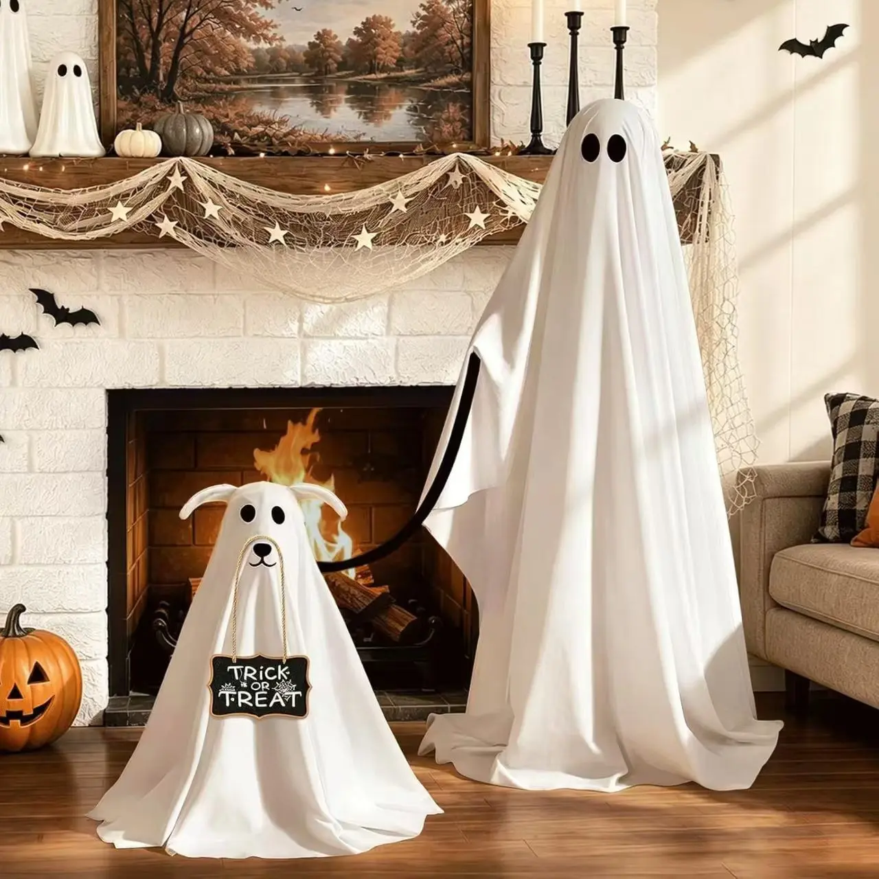 Halloween Remote Control Glowing Ghost Dog Outdoor Atmosphere Decor, Night Light Remote Ghost Puppy Doll, Indoor Outdoor Festival Horror Decor