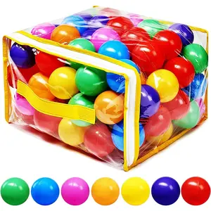 Ball Pit Balls Phthalate Free BPA Free Crush Proof Plastic - 7 Bright Colors in Reusable Play Toys  Kids with Storage Bag
