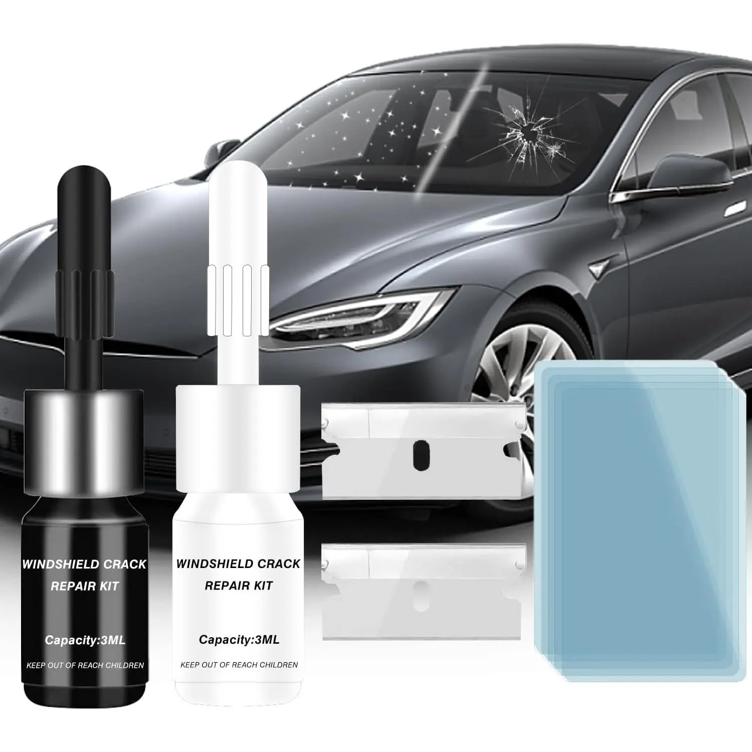 Windshield Chip Repair Kit, 2026  - Windshield Repair Kit, Windshield Crack Repair Kit for Daily  Glass Maintenance,  Repair Glass Cracks & Chips, 5-Min Quick Fix (2 Bottles)