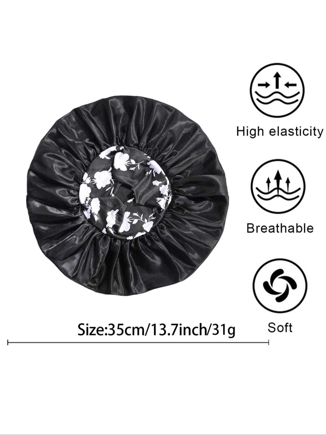 Women's Plain Color Bonnet (4pcs), Casual Fashion Ditsy Floral Print Wide Band Bonnet, Soft Comfortable Sleeping Bonnet for Women & Girls, Bonnets for sleeping