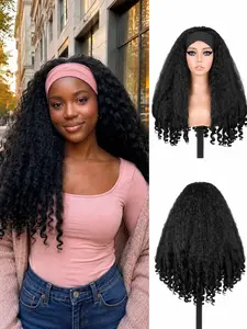 Curly Headband Wig Synthetic Braided Hair Texture with Unique Bouncy Curls in the End 24 Inch