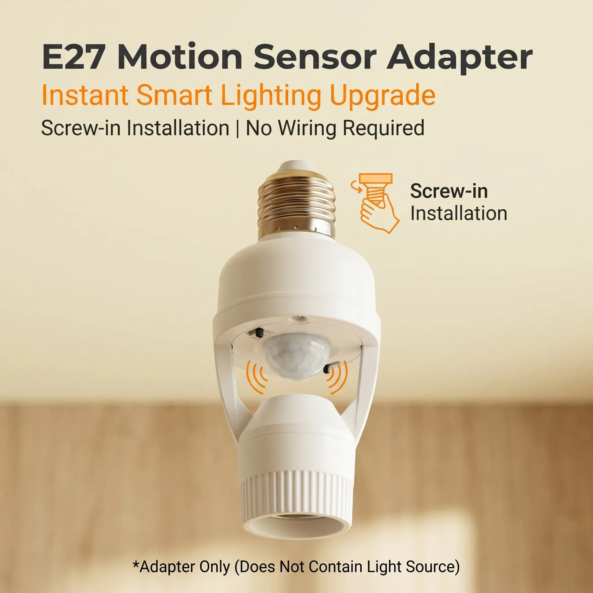 🔧 10-second tutorial: How to add automatic lighting to your hallway without an electrician. Just screw the adapter into the socket and add your bulb. Done! #LifeHack #HomeHack #SmartBulb #EnergySaving #RentalFriendly #DIY