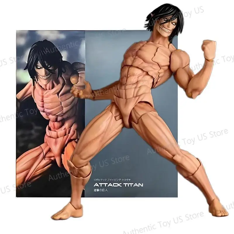 Attack on Titan Eren Jaeger Revoltech Amazing Yamaguchi Articulated PVC Anime Action Figure, Collector's Item, Festive Supplies, Home Party Gift (Home & Festive Party Supplies Category)