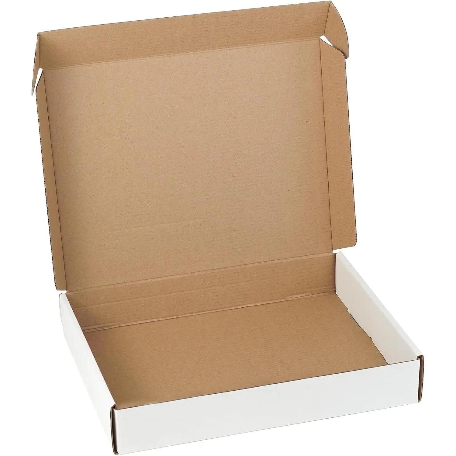 12"x9"x2" White Corrugated Cardboard Shipping Boxes, Set of 5 - Literature Mailers