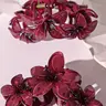 Elegant Burgundy Flower Claw Clip, Stylish Plumeria Floral Hair Claw, Sweet Decorative Hair Holder for Party Daily Wear, Claw Clip Pack