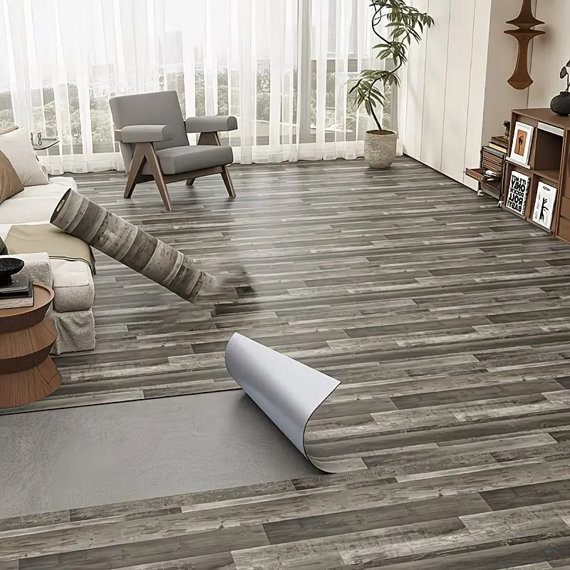 Self-Adhesive Wood Grain PVC Floor Sticker, 40x300cm Waterproof Moisture-Resistant, Removable Home Decor for Living Room Bedroom