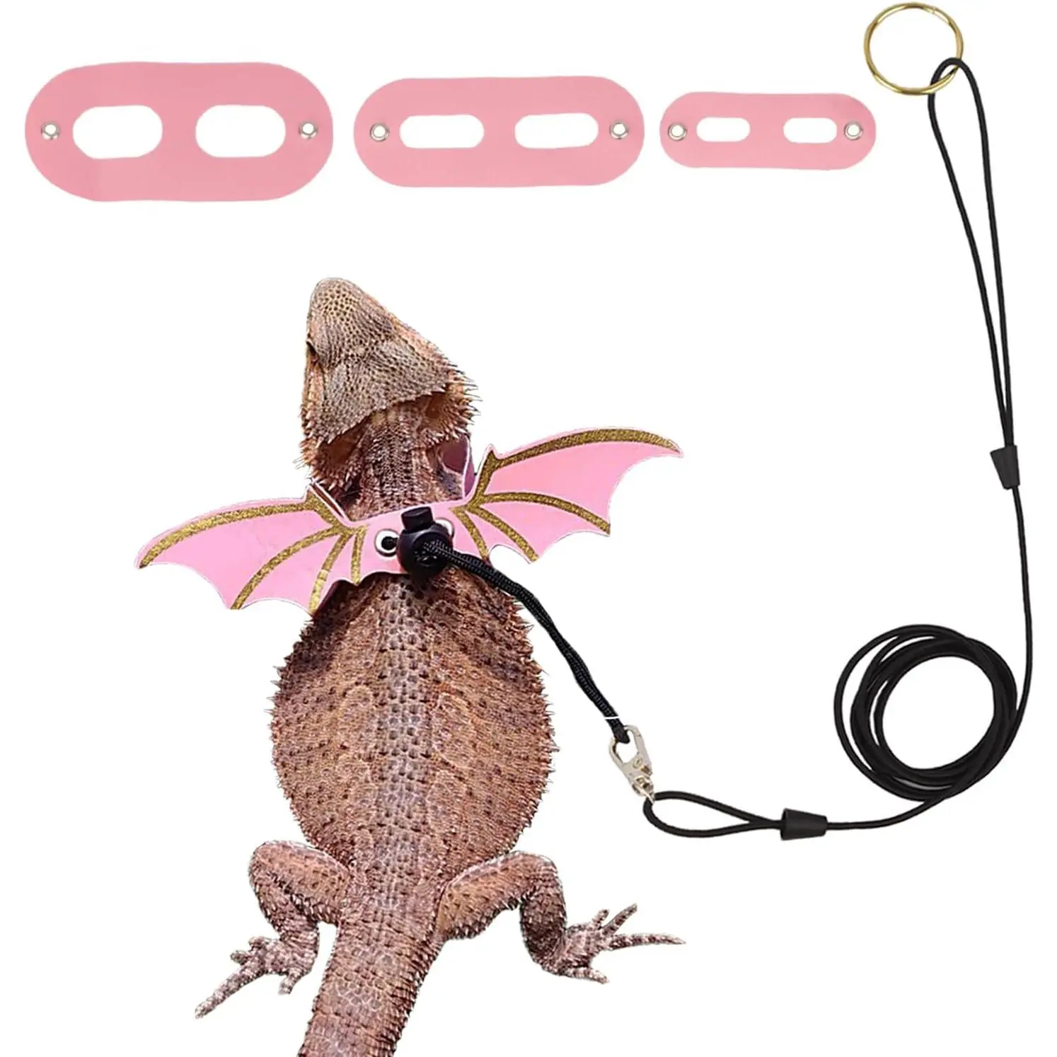 Bearded Dragon Harness and Leash Set - Removable Lead, Pet Supplies for Small Reptiles, Lizards Collars & Leads
