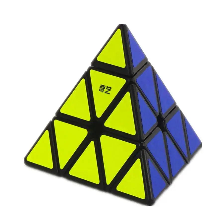 QiYi QiMing S2 Pyramid 3x3x3 Black/ Stickerless Magic Cube Professional Cubo Magico Puzzle Toy For Children Kids Gifts