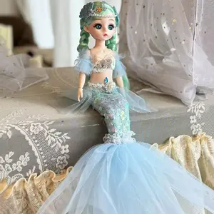 New 30cm/11.8inch Dress-Up Mermaid Princess Doll, Girl's Role-Play Toy Gift Set, Perfect Birthday Present for Children