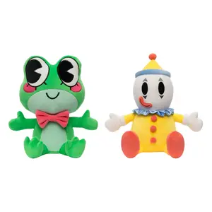 Cross-border new products cute sitting frog doll holiday gift cute yellow clown plush toy