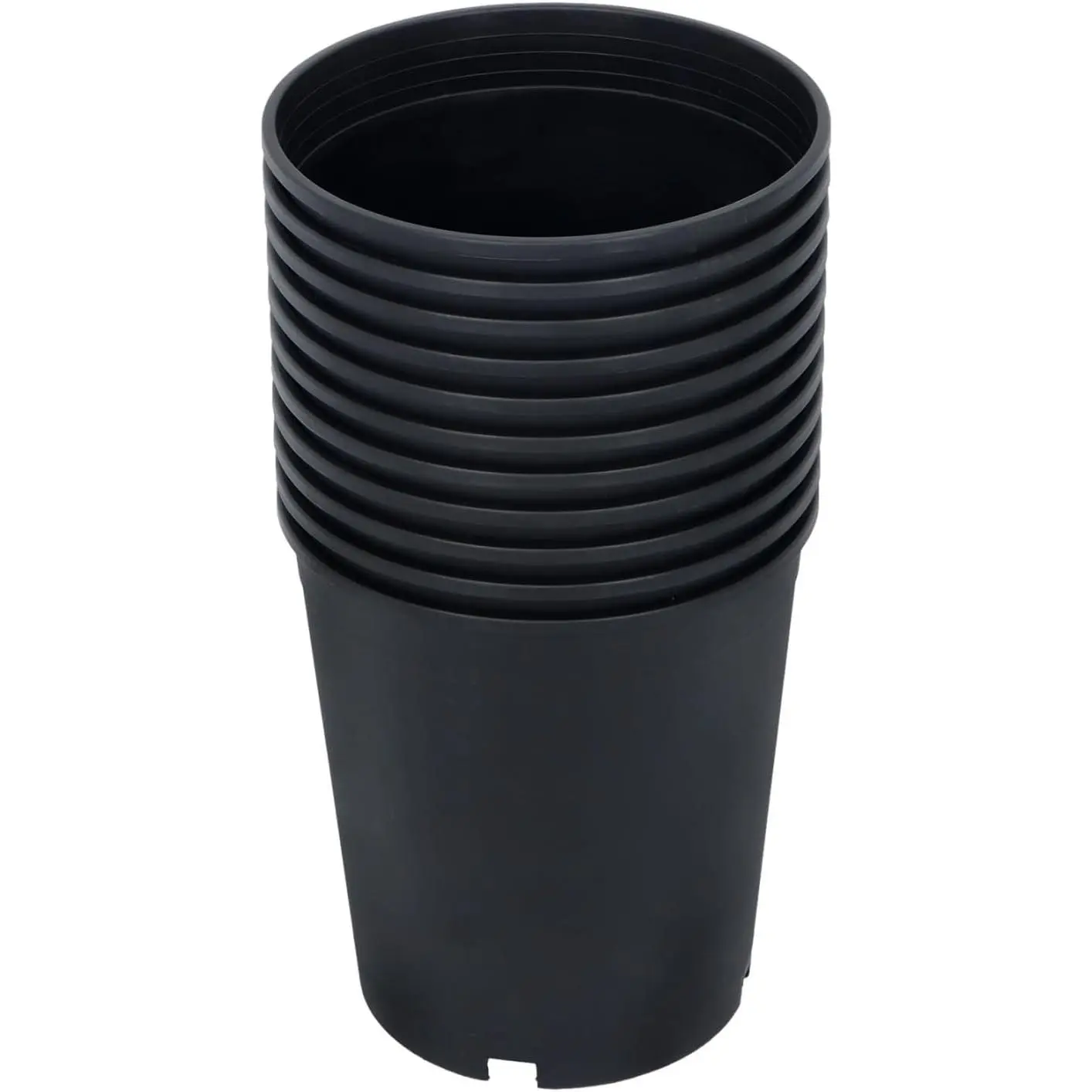 Nursery Pot 1 Gallon 1 Gal 2 Gal 3 Gal 5 Gal 7 Gal 10 Gal 15 Gal Nursery Container Injection Molded Pot Fit for Plants Soil Growers or Hydroponics (10,5 Gallon)
