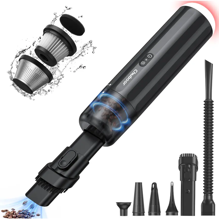 CHUBOOR P16 Wireless Handheld Vacuum Cleaner with 15000PA Suck, Suction & Blowing Function, HEPA Filter, 8000mAh Battery, 20-25 Mins Runtime, 6 Nozzles & 1 Extra HEPA Filter for Car Users