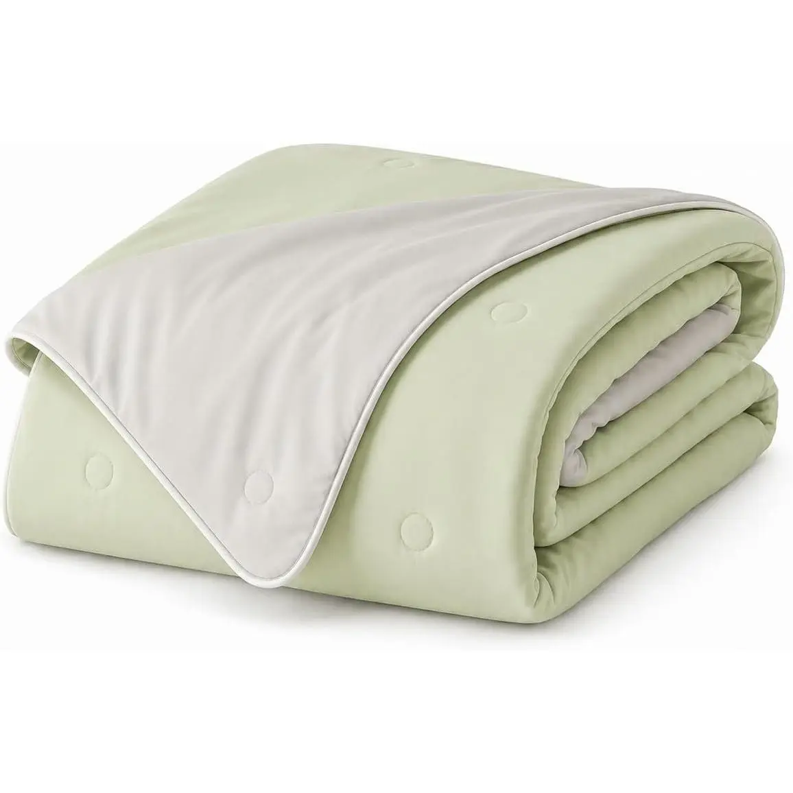 Cooling Comforter for Hot Sleepers  Size, Q-Max 0.45 Lightweight Breathable Cooling Blanket for Night Sweats, Soft Double-Sided Summer Bedding Comforter, Green&Grey 90"x90"