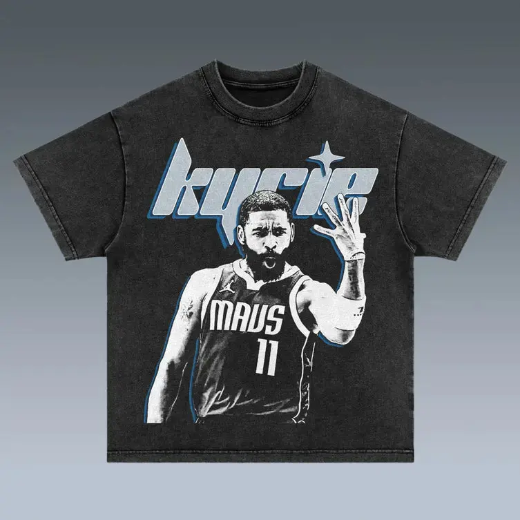 VINTAGE TEE |   KYRIE IRVING 4.23 Kyrie Irving # 11 Dallas Mavs Vintage Graphic T Shirt Men Oversized Black Cotton Tee Retro Basketball Star Streetwear Short Sleeve Top