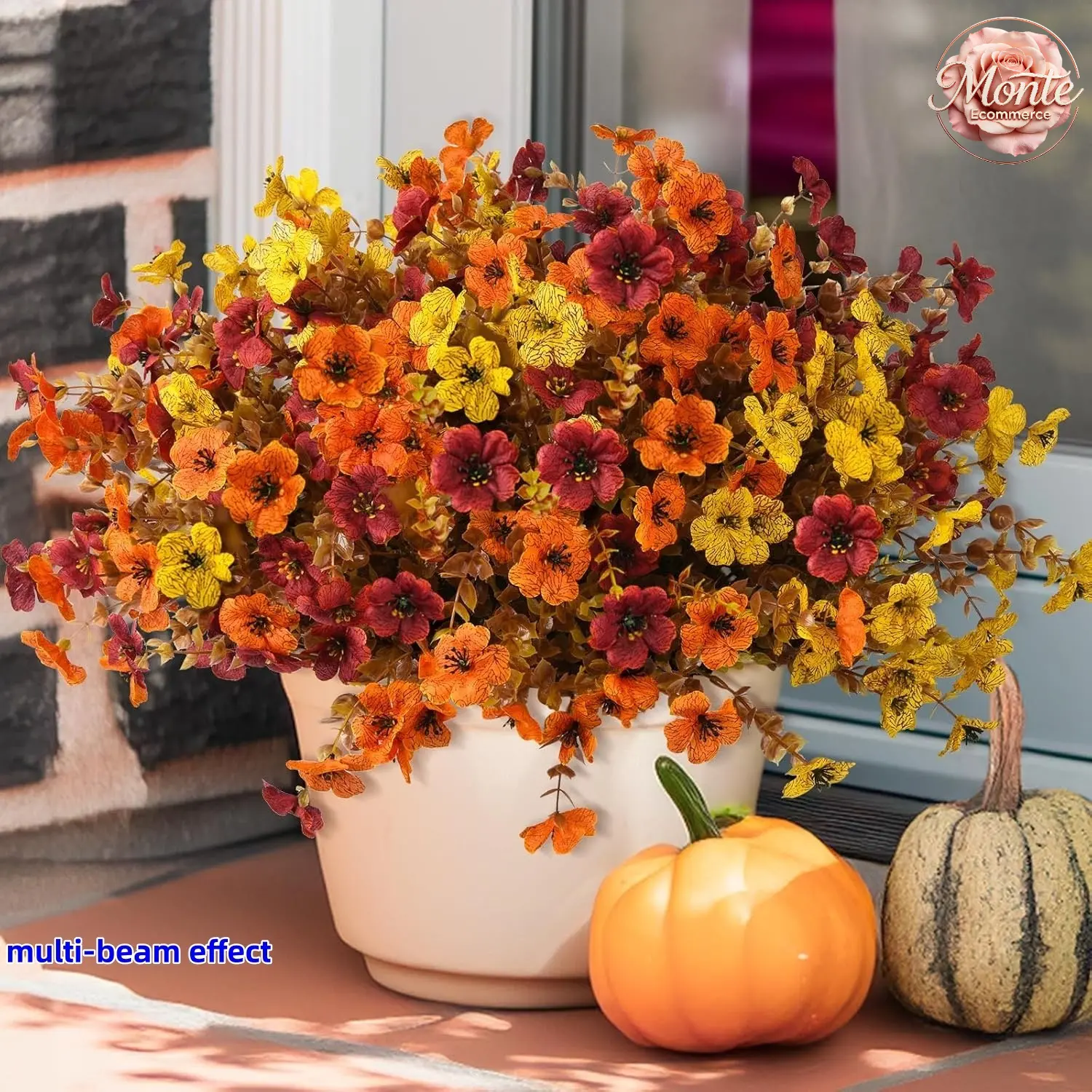 30 bunches (90 flowers), set for autumn and outdoor UV protection with realistic colorful daisies, silk-textured artificial plant flowers, realistic and non-fading appearance, front door, porch,  Fall Decor Thanksgiving Decor Harvest Decor Farmhouse Decor