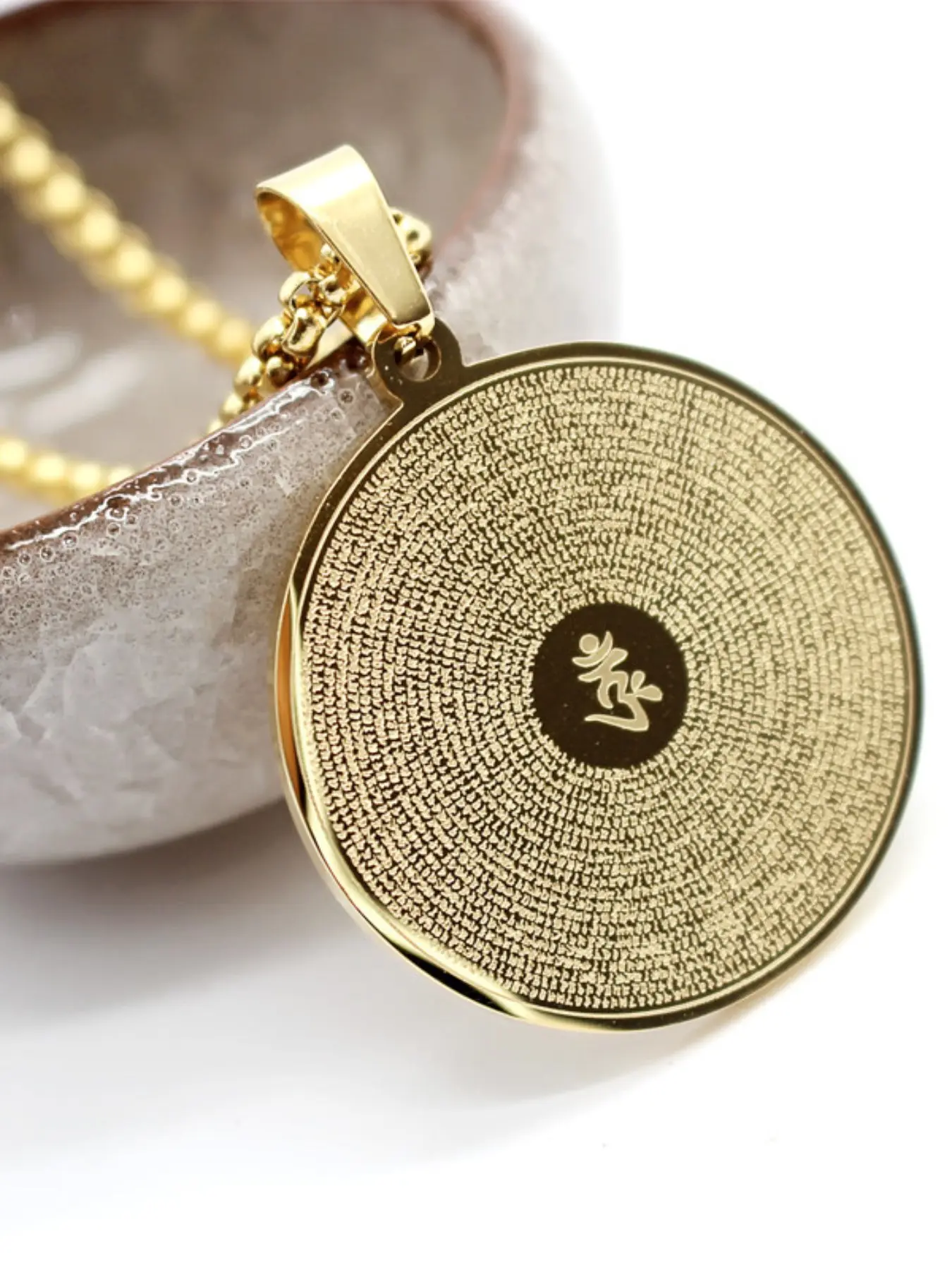 Lengyan Mantra Pendant Titanium Steel Buddha Charm Necklace, Simple Sutra Jewelry, Traditional Style Pendant, Unisex Accessory