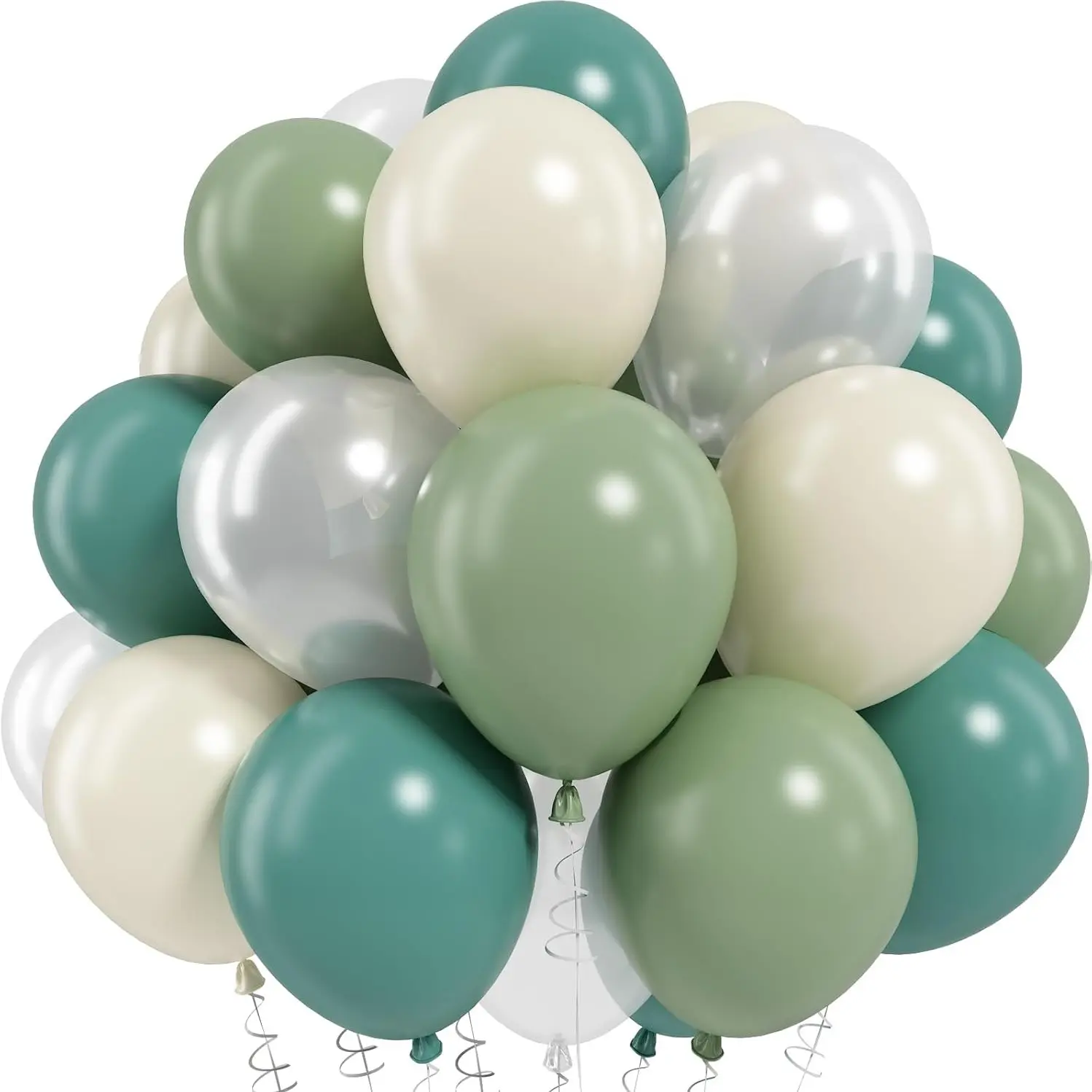55pcs Sage and Balloons, Latex Balloons for Baby Shower, Bridal Shower, Wedding, Birthday Party Decor