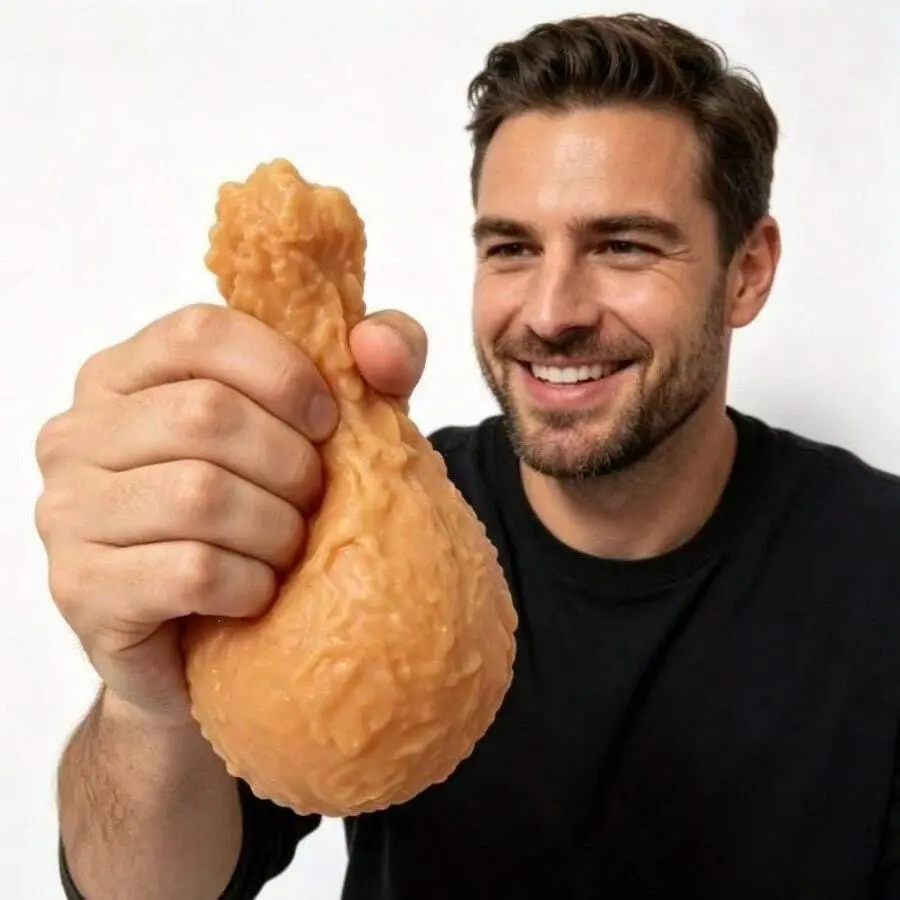 1 PC Realistic Large Chicken Leg Squishy Toy - Super Soft Fake Food Squeeze Fidget Toy for Stress Relief, Satisfying Hand Sensory Toy for Kids and Adults