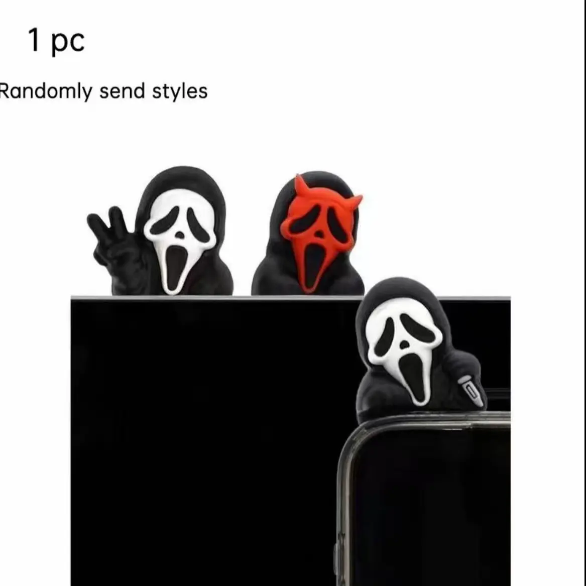 Terrifying Ghost Face Mini Doll, Dark Theme Desktop Decoration, Random Style, High Atmosphere, Perfect for Horror Lovers