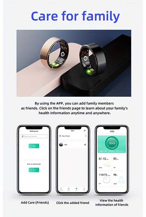 2026 New Smart Rings for Men Women, Fitness Ring with Steps, Calories, Sleep Tracking, Heart Activity Tracking and Distance Monitoring, Health Ring for iPhone and Android - Gifts for Family and Friends ultrahuman