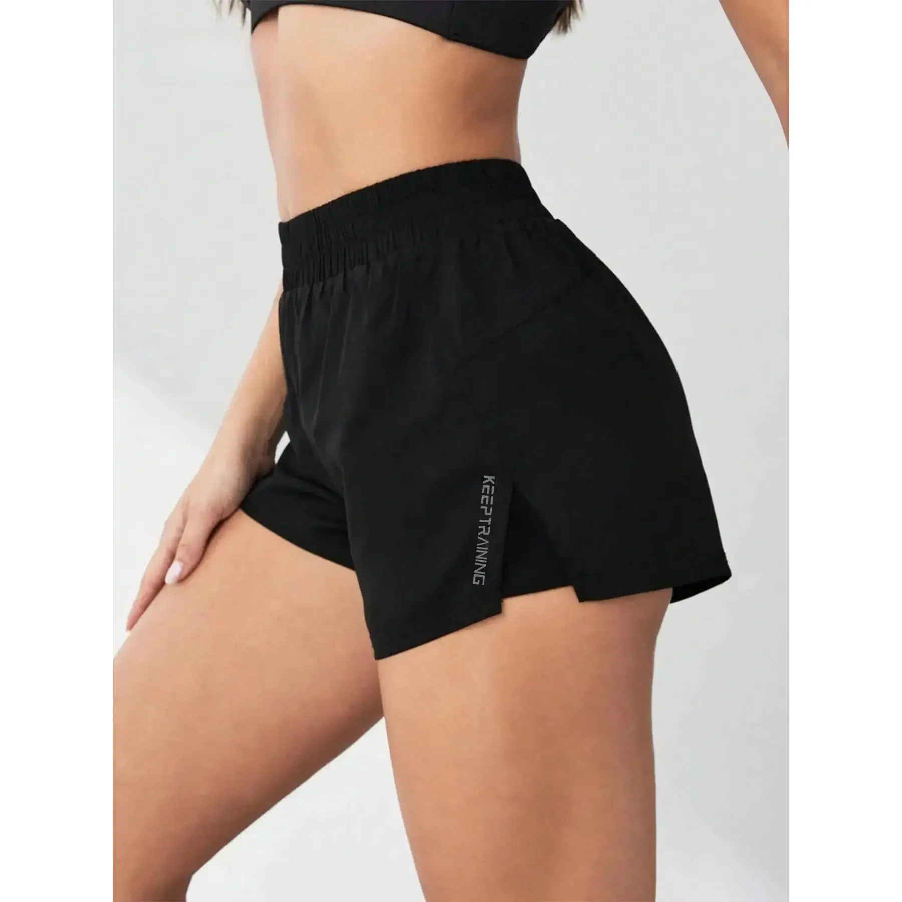 Women's 2 in 1 Pocket Design Shorts, Casual Comfy Breathable Running Training Shorts for Yoga Gym Workout Running, Ladies Bottoms for All Seasons
