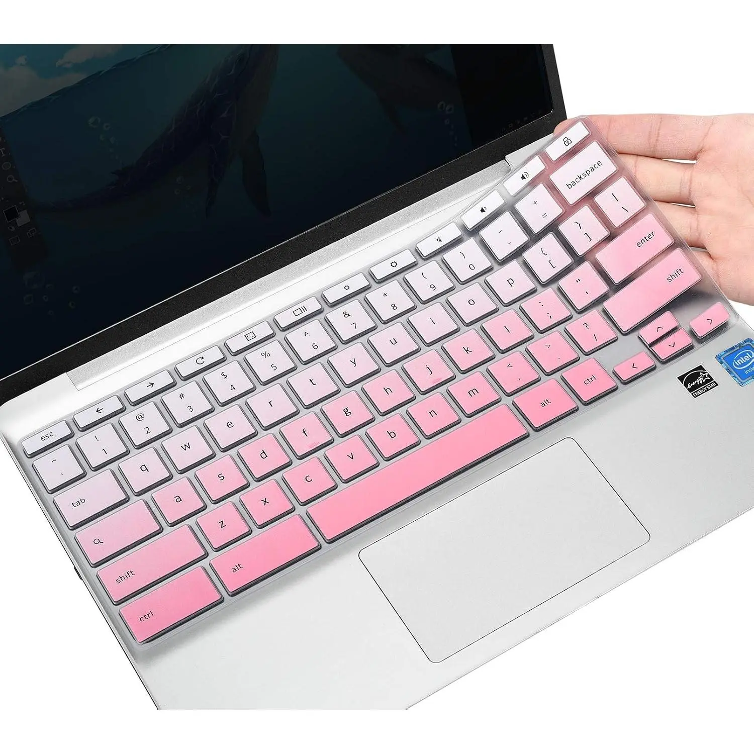Keyboard Cover for  14 inch Chromebook 14a-na0026nr 14a-ne0013dx, Chromebook 14-db/ca//DA 14B-CA 14a-na Series, Chromebook 11 11A-NB0013DX/G7 /G6 /G2/G3/G4/G5 11.6 inch, Ombre