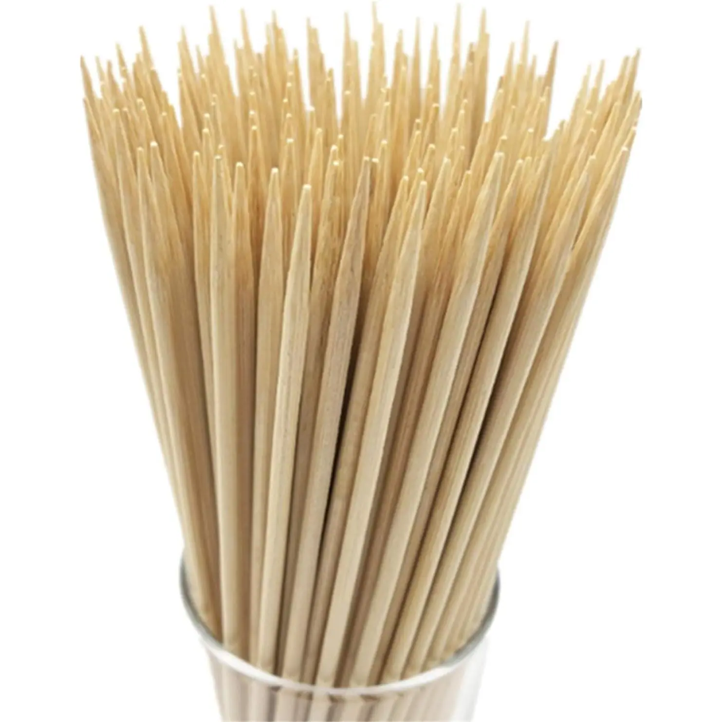 6" Natural Bamboo Skewers for BBQ, Appetiser, Fruit, Cocktail, Kabob, Chocolate Fountain, Grilling, Barbecue, Kitchen, Crafting and Party. Φ=4mm, More Size Choices 8"/10"/12"/14"/16"/30"(100 PCS)