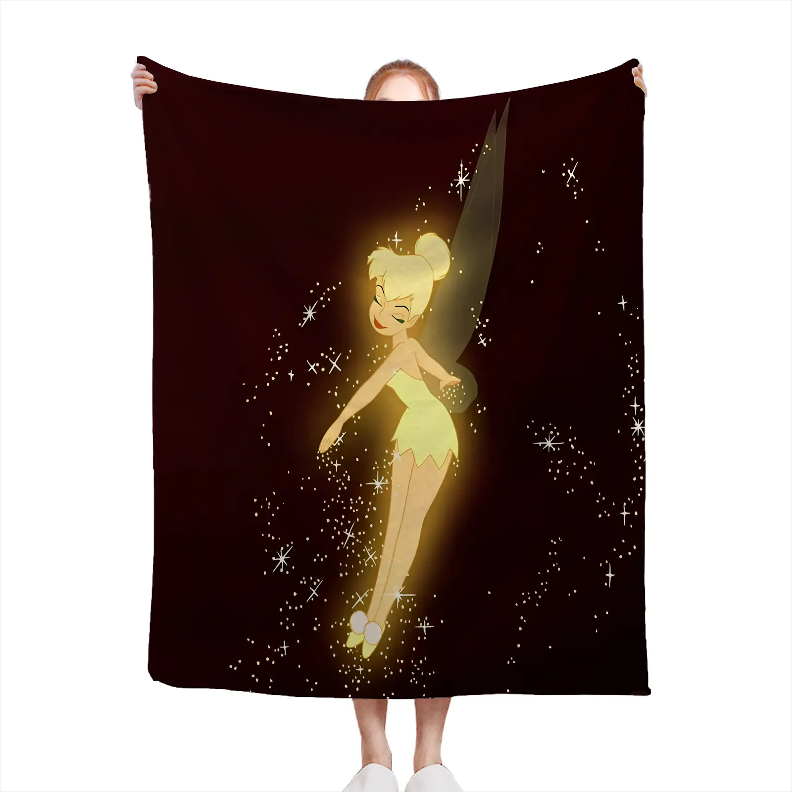 Soft Cozy Throw Blanket Flannel Tinker Bell Fairy Sparkle Print Lightweight Warm Bed Sofa Gift For Kids Girls2607230166