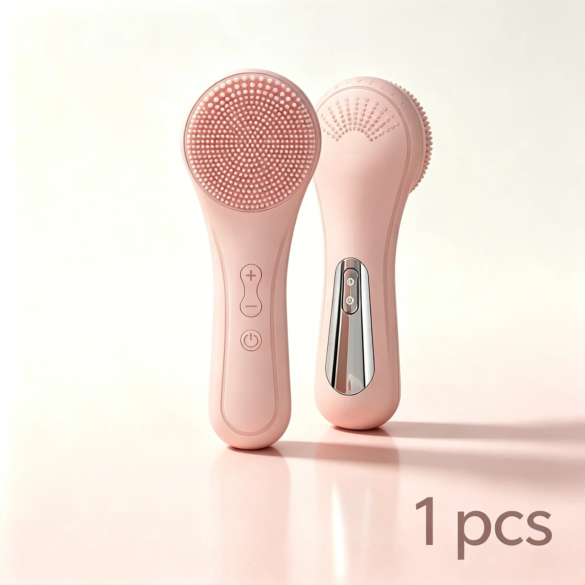 3 In 1 Silicone Facial Cleansing Brush, Sonic Vibration Face Massage Import Device, Oil Control Deep Cleansing Skin Care Tool For Girls