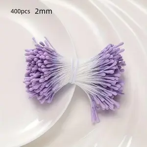 400pcs Handmade Dual-Head Matchstick Flower Center Artificial Flowers Fake Decorative Flowers DIY Craft Supplies, Realistic Floral Decorative Accessories, Manual Hair Ornament Materials