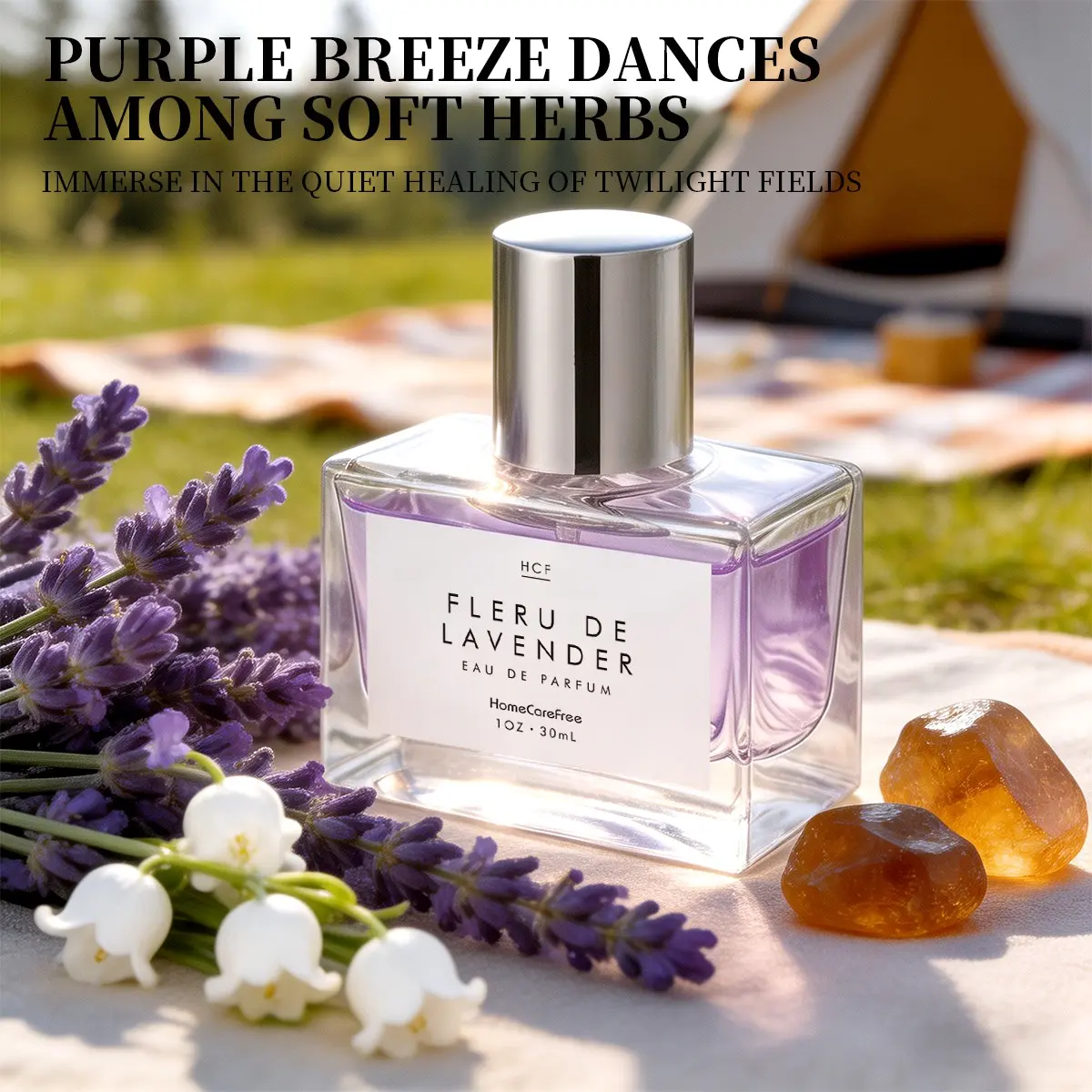Hcf Fleru De Lavender Edp 30ML, High Quality Fragrance, Herb Breeze & Mellow Lavender, Stress Relief Perfume, Self-Care Sunday Essential, Recyclable Liquid