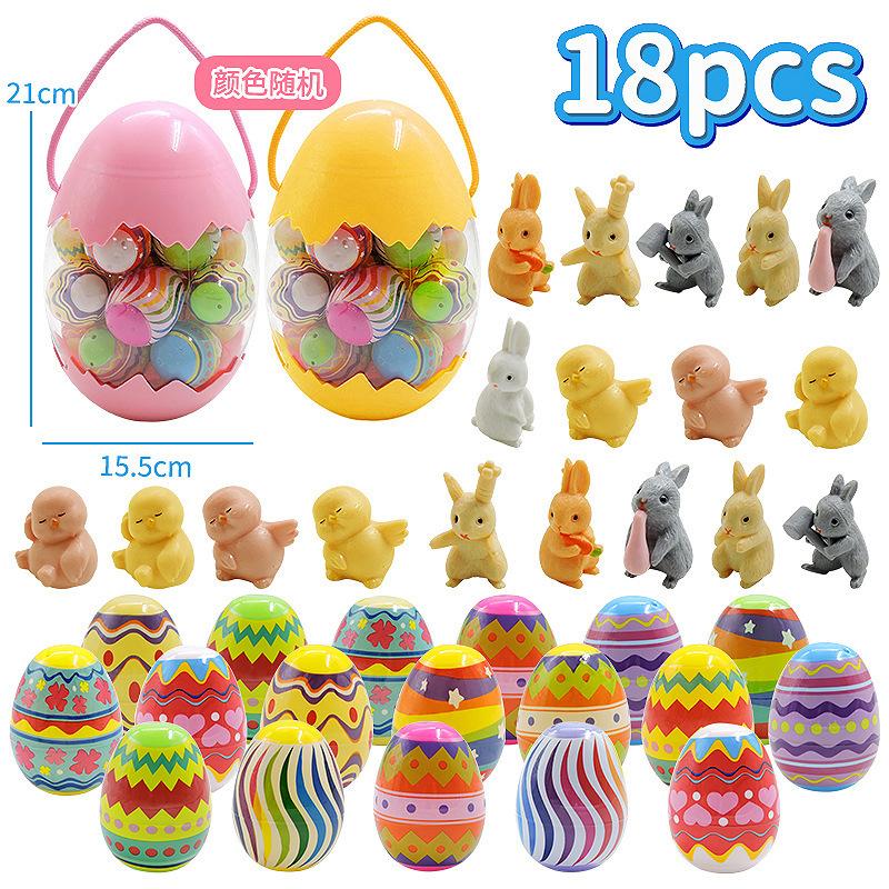 Easter Set DIY Colorful Eggs Cartoon Rabbit Egg Openable Eggshell Party Gift