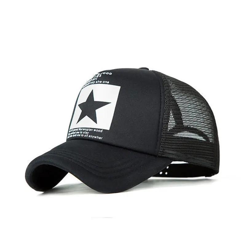 Five pointed star printed baseball cap,truck driver's dad's hat with multiple colors to choose from,essential for outdoor travel