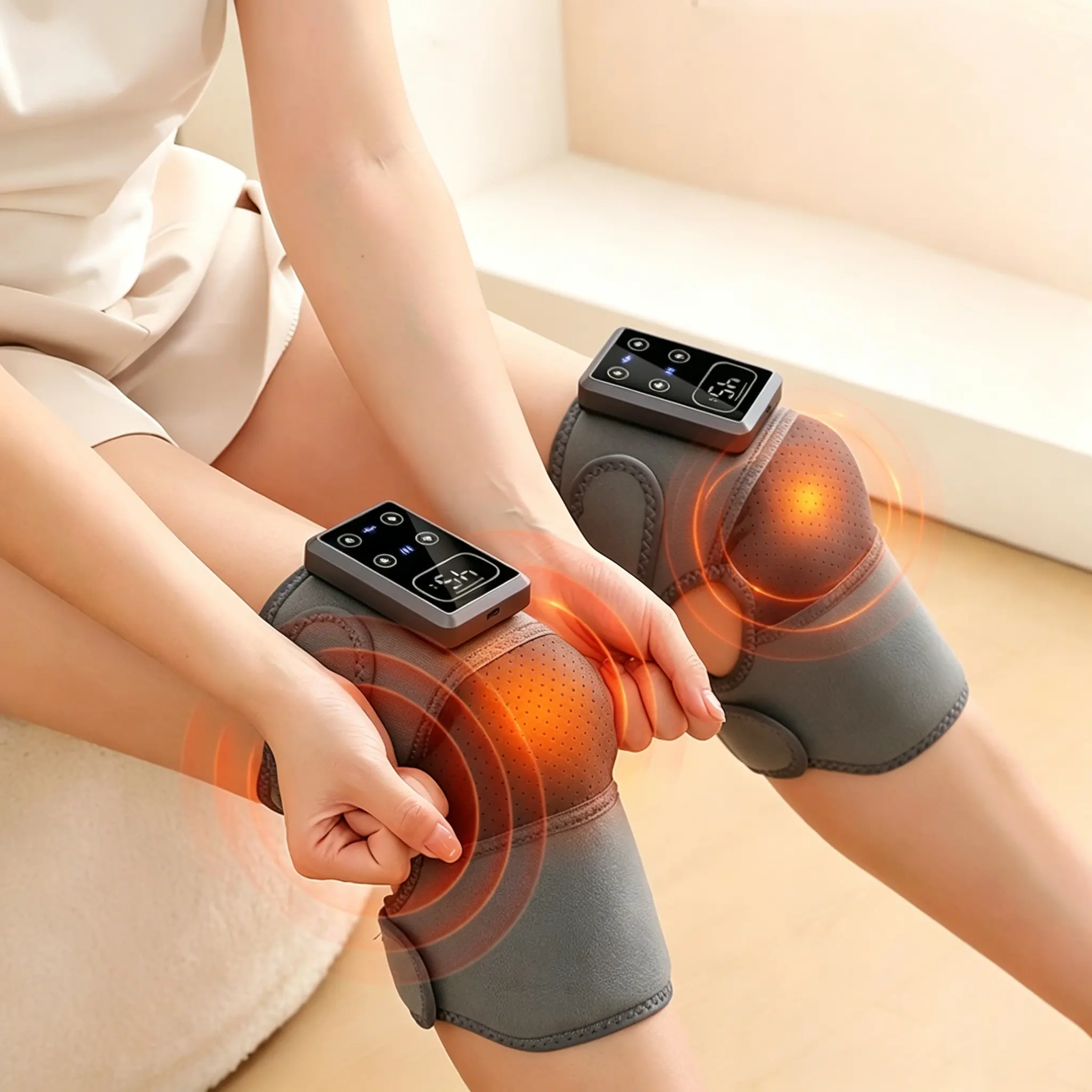 Heated Knee Brace for Sports Protection, Injury Recovery, Large Area Heat Therapy, 5 Temperature Settings 45-65°c, Joint Warmth Support