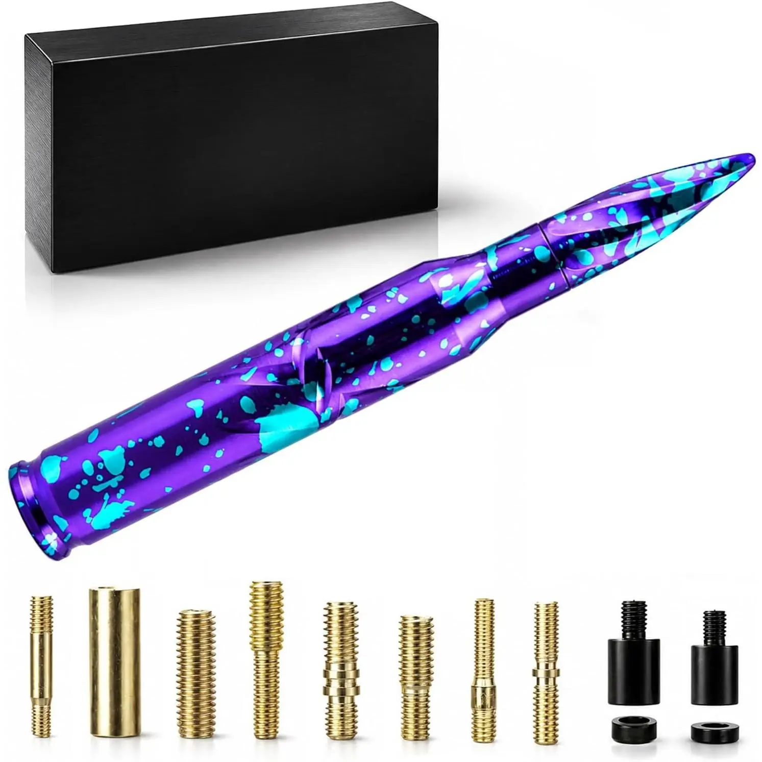 5.5in Bullet Shape Purple Car Antenna Replacement for Dodge, Chevrolet, Raptor Trucks & Various Models - Automotive Electronic Accessory