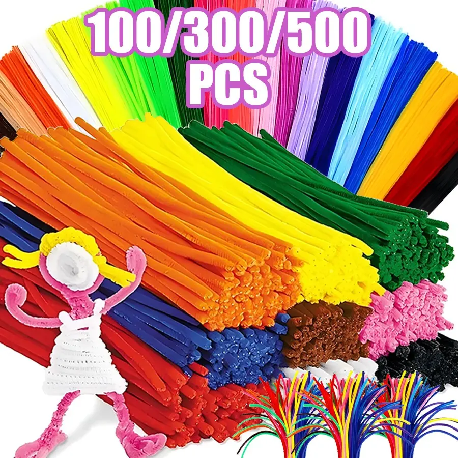 100/300/500pcs 30cm Thick Colorful Felt Tubes, DIY Craft Supplies, Handcraft, Creative Sewing Accessories, Multi-Color Handmade Art Kits