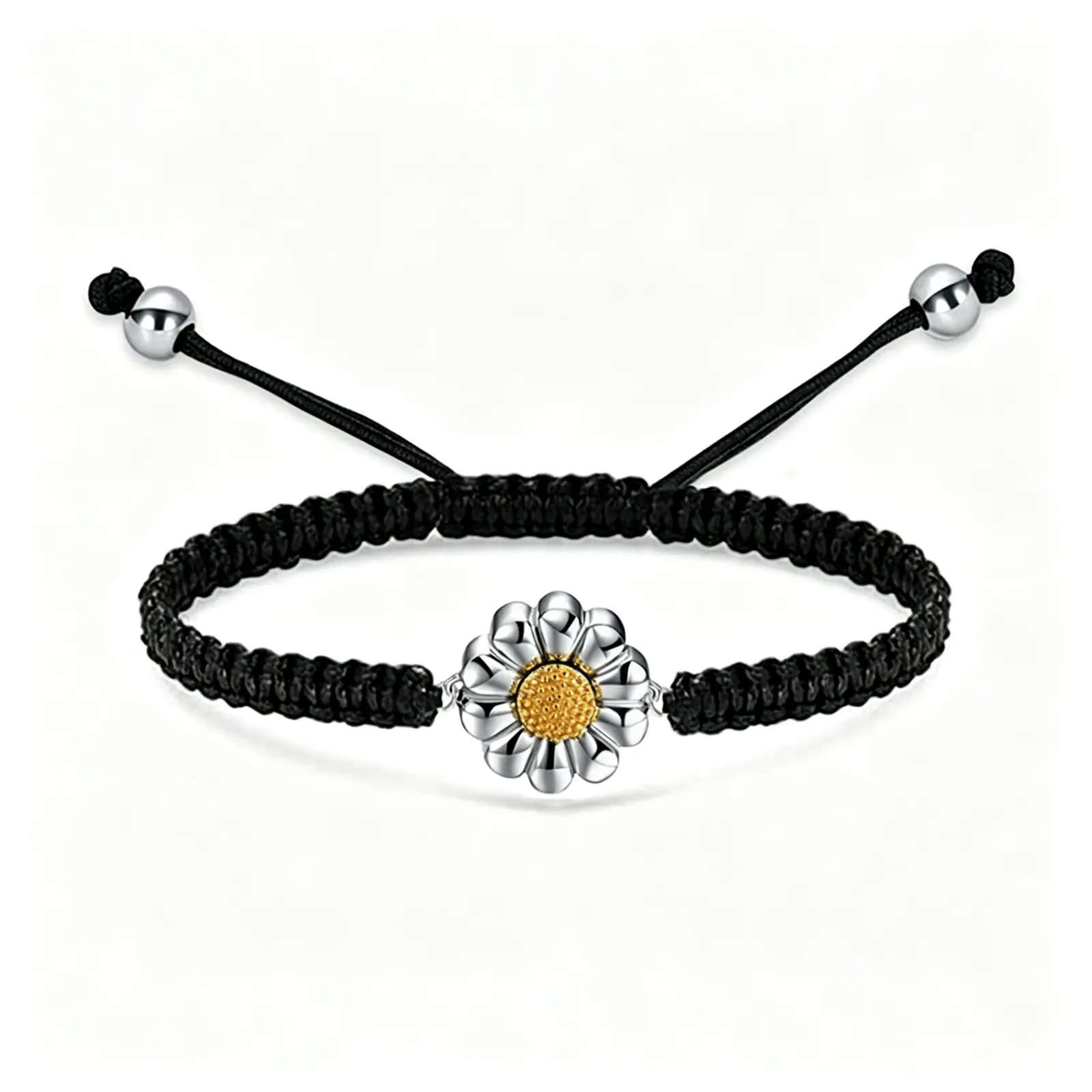 6" Adjustable Sunflower Charm Memorial Bracelet with Attached Urn Perfume Bottle and Included Tool