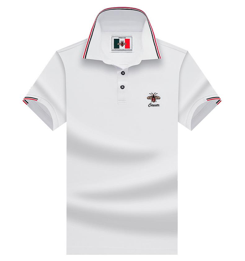 New Embroidered Bee Short Sleeve Lapel Polo Shirt High-end Trendy Brand Men's Top T-shirt