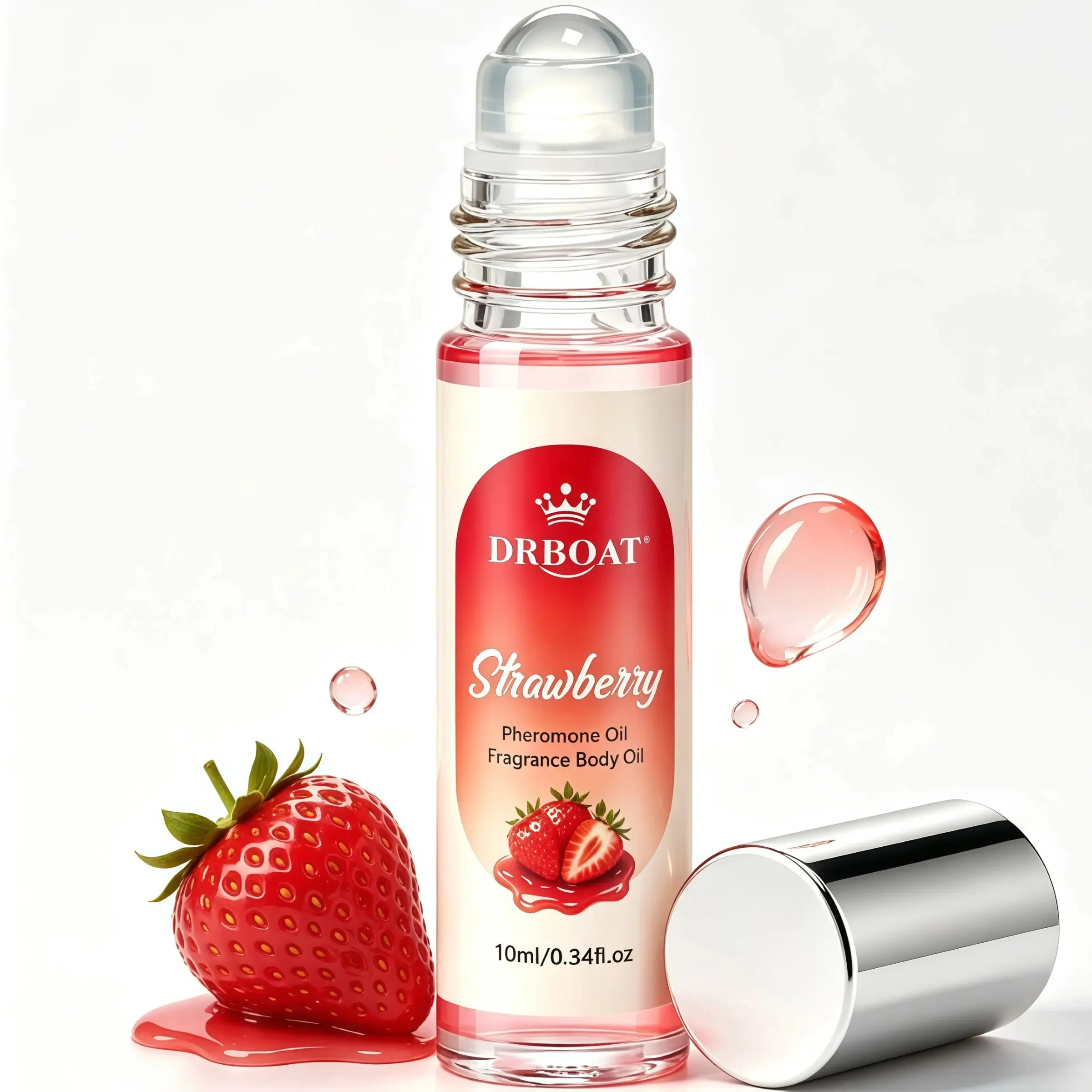 Strawberry Pheromone Oil 10ML -  Roll-On Perfume Oil, Perfume Fragrance Roller, Fruity Aroma Eau De Toilette, Refreshing Fragrance, for Daily Use, Travel Friendly