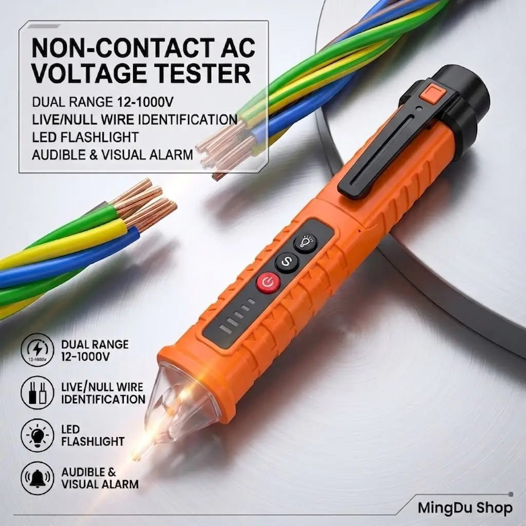 Non-Contact Voltage Detector Pen, AC Voltage Tester 12-1000V, Smart Breakpoint Finder for Electricians Home Outlet Wiring Tool
